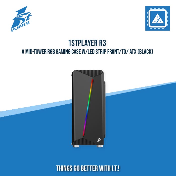 1STPLAYER R3-A MID-TOWER RGB GAMING CASE W/LED STRIP FRONT/TG/ ATX (BLACK) 1STPLAYER R3-A MID-TOWER RGB GAMING CASE W/LED STRIP FRONT/TG/ ATX (BLACK)